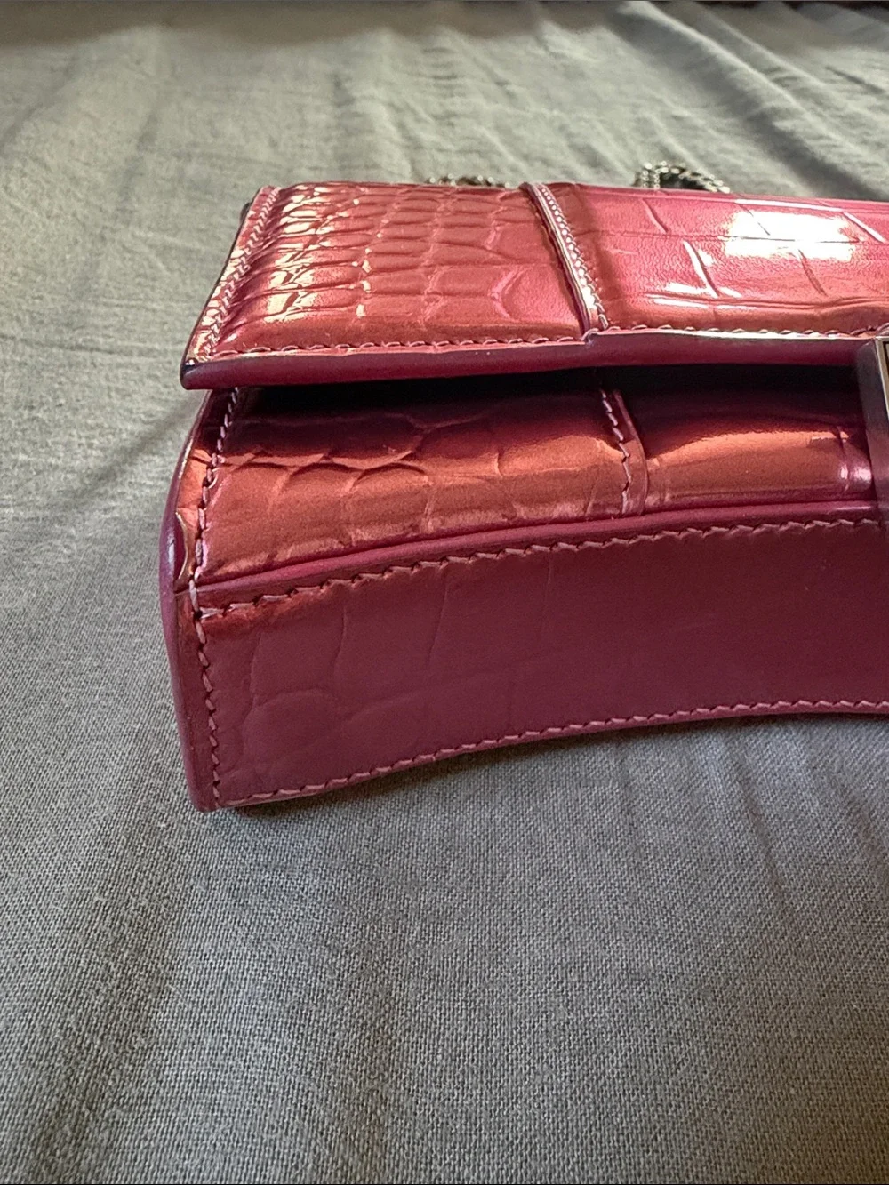 Balenciaga - embossed leather hourglass wallet bag